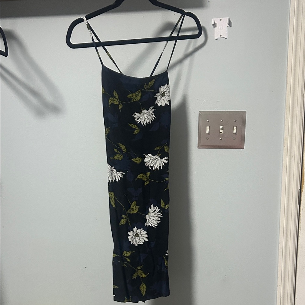 RVCA Navy Floral Dress with Spaghetti Straps